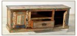 SAM® Massive TV-Kommode Riverboat, aus echtem Altholz, bunt lackiert, 2 Türen & 1 Schublade & offenes Fach, modisches Design-Lowboard, TV-Schrank 140 x 40 cm
