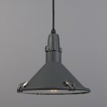 QAZQA Industrie / Industrial / Modern / Pendelleuchte / Pendellampe / Hängelampe / Lampe / Leuchte Vida grau IP44 / Außenbeleuchtung / Wohnzimmer / Schlafzimmer / Küche Aluminium / Glas / Rund LED gee