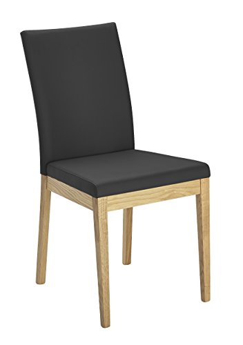 Schösswender MSTOVIESC_ST-Oviedo-EL-Laguna-schwarz Stuhl Oviedo in Wildeiche geölt, Bezug Echtleder Laguna soft, schwarz