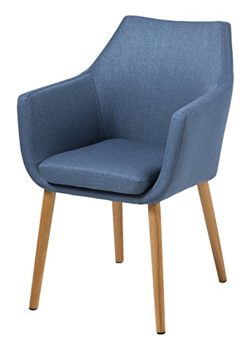 AC Design Furniture 59329 Armstuhl Trine, 58 x 58 x 84 cm, Sitz/Rücken Stoff Corsica dunkel blau