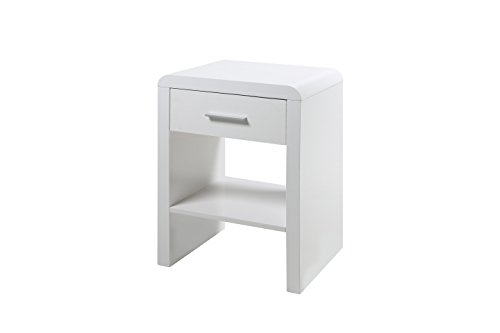 AC Design Furniture 62247 Nachttisch, Holz, weiß, 35 x 45 x 59 cm