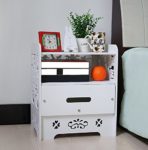 BAYLI - Nachttisch mit 1 Schublade Farbe-Weiß Landhaus Nachtkommode Nachtkonsole Beistelltisch