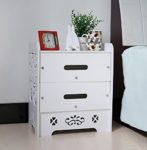BAYLI - Nachttisch mit 2 Schubladen Farbe-Weiß Landhaus Nachtkommode Nachtkonsole Beistelltisch