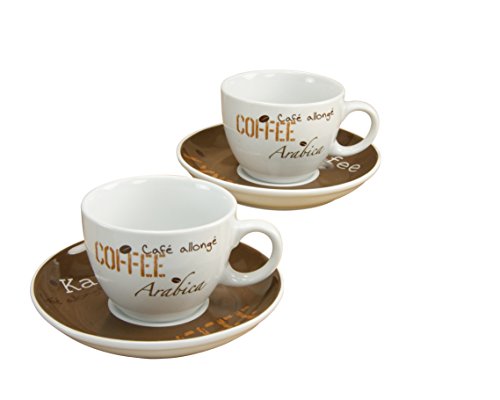Serie Bistro Café 2er Set Kaffeetassen mit Untere 20 cl