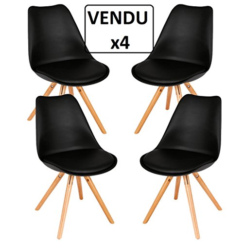 Set aus 4 bequemen Stühlen - skandinavischer Stil - Farbe SCHWARZ