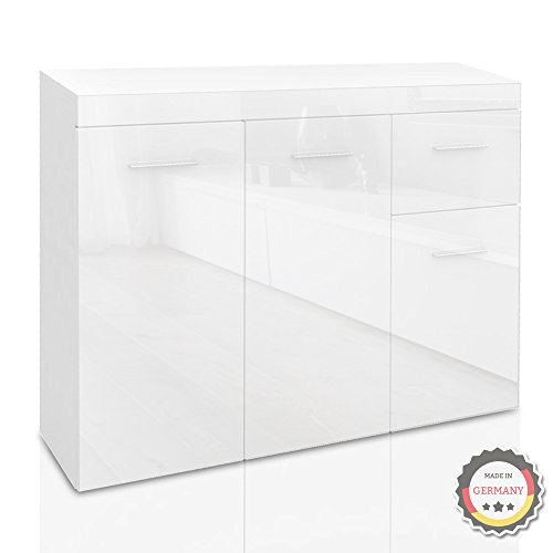 Sideboard Weiß Hochglanz - 105 x 78 cm - hochwertige Kommode deutscher Herstellung