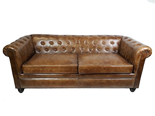 Vintage Sofa Chesterfield Leder 2-Sitzer