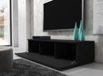 TV Möbel Lowboard Schrank Ständer Boston Korpus Schwarz/Front schwarz hochglanz 150 cm