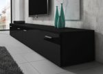 TV Möbel Lowboard Schrank Ständer Boston Korpus Schwarz/Front schwarz hochglanz 300 cm