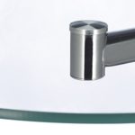 Relaxdays Kaffeetisch Glas u. Chrom, Runder Beistelltisch f. Kaffee Tee, Ablage f. Garten Hxbxt: 52 x 45 x 45 cm Edge, Metall, Silber, 45 x 45 x 52 cm