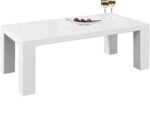Couch-Tisch weiß Hochglanz aus MDF 120x60cm recht-eckig | Lucky | Schicker Wohnzimmer-Tisch in angesagter Hochglanz Lackierung weiss 120cm x 60cm
