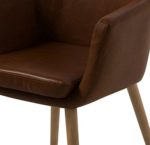 AC Design Furniture 59099 Armstuhl Trine, 58 x 58 x 84 cm, Sitz/Rücken lederlook vintage schokolade PU