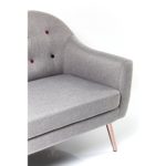 3-Sitzer Sofa Couch Design KARE Design grau mit bunten Knöpfen