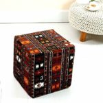Homescapes Design Sitzwürfel Fußhocker Kilim Pouff mit traditionellem Kilim Muster