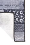Kurzflorteppich Teppichläufer Orientteppich Vintage Patchwork Orientalisches Muster Used Look– Wohnzimmerteppich Schlafzimmer Flurläufer – Oeko Tex 100 pflegeleicht umkettelt – 133cm x 190cm grau