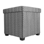 Echtwerk EW-OC-0430 Sitzwürfel Outdoor Cube Rattan, Sitzhocker, 37,5 x 37,5 x 37 cm, grau