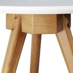 Relaxdays Beistelltisch 3er Set, lackiertes Eichen-Holz, weiße Tischplatte 50, 40 und 32 cm, im nordischen Design, weiß / natur