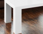Couch-Tisch weiß Hochglanz aus MDF 120x60cm recht-eckig | Lucky | Schicker Wohnzimmer-Tisch in angesagter Hochglanz Lackierung weiss 120cm x 60cm
