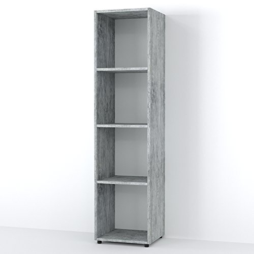 VICCO Raumteiler LUDUS 4 Fächer 142 x 36 cm - Standregal Hängeregal Regal TV Lowboard Sideboard Bücherregal (Beton)