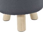 [en.casa] Stylischer Hocker inkl gepolsterter Sitzfläche dunkelgrau mit Holzbeinen