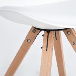 4 Stück Kunstleder Esszimmer Bürostuhl mit Massivholz Beine, Armless Mid Rücken Unterstützung Kunstleder Gepolstert Stühle - Weiß