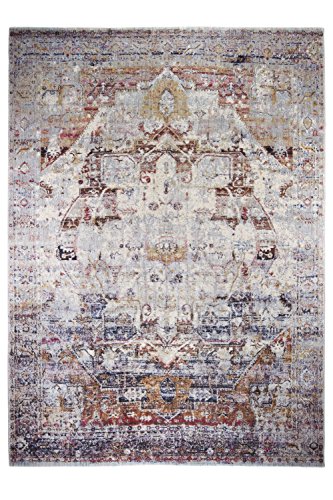 Gewebter Teppich Belcanto im Vintage-Look hergestellt aus hochwertig verarbeitetem pflegeleichtem Material, Größe:133x190cm, Farbe:Design 1