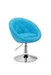 Retro Cocktail Sessel Esszimmerstuhl Bürostuhl Lounge Angenehmer Stoff Blau