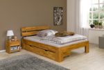 Französisches Bett 140x200 Doppelbett Eiche-Bettgestell massiv geölt ohne Zubehör 60.85-14 oR