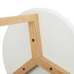 Relaxdays Beistelltisch 3er Set, geöltes Eichen-Holz, weiße Tischplatte 50, 35 und 30 cm, nordisches Design, weiß / natur