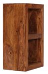 Wohnling Standregal Massivholz Sheesham 88 cm hoch 2 Böden Design Holz-Regal Naturprodukt Beistelltisch Landhaus-Stil Wohnzimmer-Möbel Unikat Echtholz Couchtisch viereckig Anstelltisch dunkel-braun