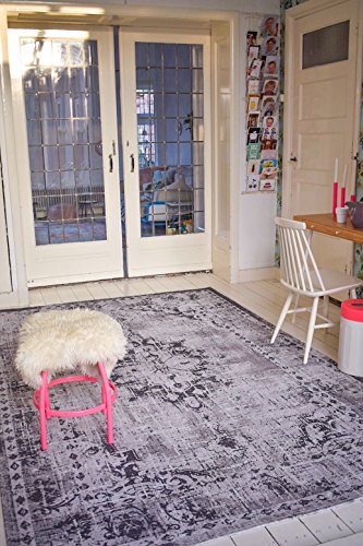 Neuer Teppich | im angesagten Shabby Chic Look | für Wohnzimmer, Schlafzimmer, Kindergarten | Grau 953(280 cm x180 cm)