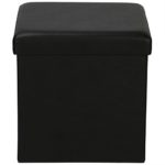 Levivo faltbarer gepolsterter Sitzhocker/Sitzwürfel mit Aufbewahrungsbox, belastbar bis 300 kg, ca. 38 x 38 x 38 cm, Schwarz