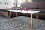 Retro Couchtisch SCANDINAVIA MEISTERSTÜCK 110cm weiß Echt Eiche skandinavisch