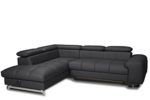 Cotta C241667 D209 Polsterecke mit Kopfteilverstellung, inklusive Bettfunktion und Bettkasten, in weichem Kunstleder, 206 x 262 cm, schwarz