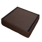 Stylehome® Sitzbank Sitzhocker Aufbewahrungsbox mit Stauraum faltbar belastbar bis 300 kg Leinen 38 x 38 x 38 cm (Dunkelbraun)