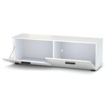 TV Lowboard Fernsehbank Fernsehschrank MALIBU in weiß hochglanz mit LED Beleuchtung 138 cm breit