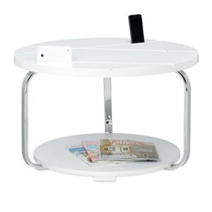 Relaxdays Couchtisch mit Tablethalterung HBT: 42 x 70 x 70 cm großer