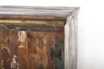 CLP exklusives Sideboard MANDIRA aus massivem recyceltem Teakholz mit 6 Fächern, 145 x 45 cm, Höhe 76 cm Bunt