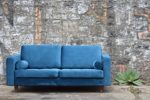 Sofa Venice Vintage Samt Blau 2 Sitzer 190
