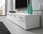 TV Möbel Lowboard Schrank Ständer Boston Korpus weiß/Front weiß Hochglanz 200 cm