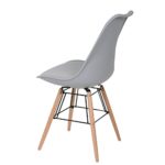 BUTIK FL20372-4 Esszimmerstuhl, Holz, grau, 48 x 39 x 83 cm