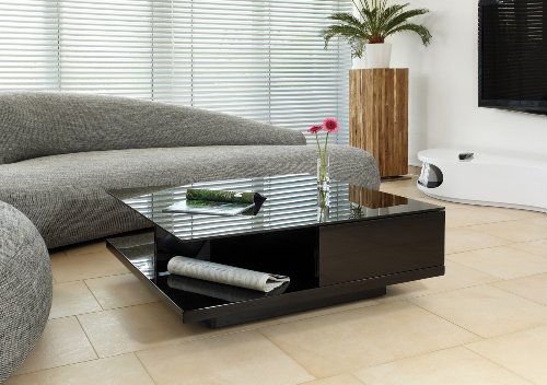 AC Design Furniture Couchtisch mit Schublade in Hochglanz schwarz Clara