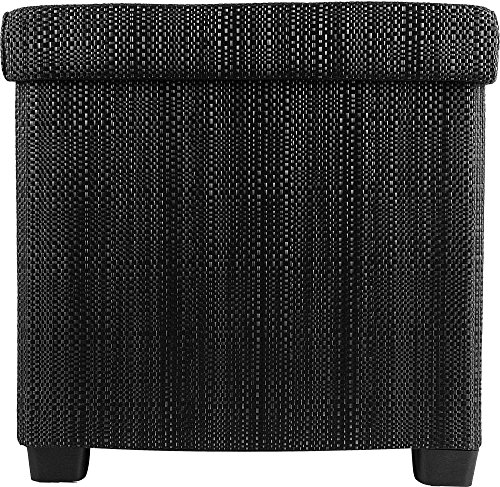 Echtwerk EW-OC-0490 Sitzwürfel Outdoor Cube Rattan, Sitzhocker, 37,5 x 37,5 x 37 cm, schwarz
