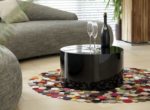 SalesFever Kubus Couchtisch rund Hochglanz D 60 x H 30cm, schwarz