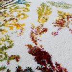Teppich Modern Leinwand Optik Teppich Floral Ornament Muster Bunt Creme Türkis, Grösse:200x290 cm