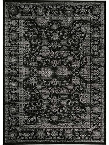 benuta Vintage Teppich im Used-Look Velvet Schwarz 160x230 cm | Moderner Teppich für Schlafzimmer und Wohnzimmer