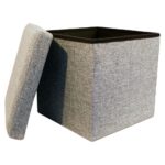 Echtwerk EW-SW-0460 Sitzwürfel, StoreCube, faltbar, circa 38 x 38 x 38 cm Kunstleder, Strukturstoff, grau