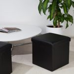 Levivo faltbarer gepolsterter Sitzhocker/Sitzwürfel mit Aufbewahrungsbox, belastbar bis 300 kg, ca. 38 x 38 x 38 cm, Schwarz