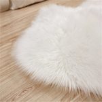 Faux Lammfell Schaffell Teppich 80 x 150 cm Wohnzimmer Teppiche Flauschig Lange Haare Fell Optik Gemütliches Schaffell Bettvorleger Sofa Matte (Weiß)
