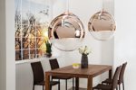 Edle Design Hängelampe GLOBE 30cm Glas Kupfer E27 60W Kugelleuchte Hängeleuchte Lampen Pendelleuchte Wohnzimmer Esszimmer